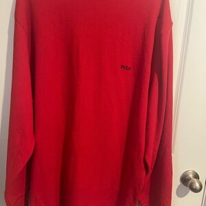 Polo Ralph Lauren Mens SZ 3X Red Long Sleeve Thermal waffle Sleepwear Shirt
